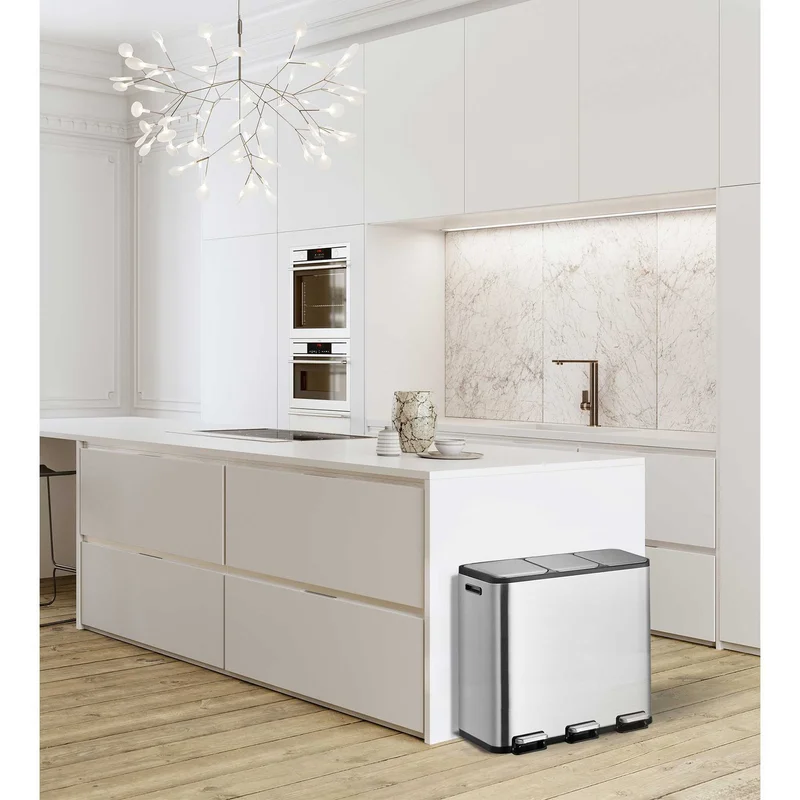 Кош за отпадъци Eko Ecocasa II, за разделно събиране, с педал, 15+15+15 L