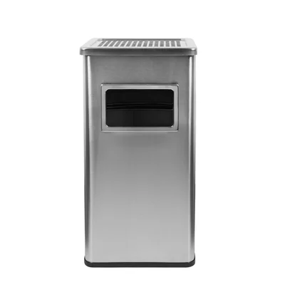 Кош за отпадъци Office 1, с пепелник, 30 х 24 х 60.5 cm, инокс, 17 l