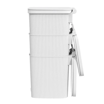 Кош за отпадъци Eko Touchgo, с педал, 10 L, бял