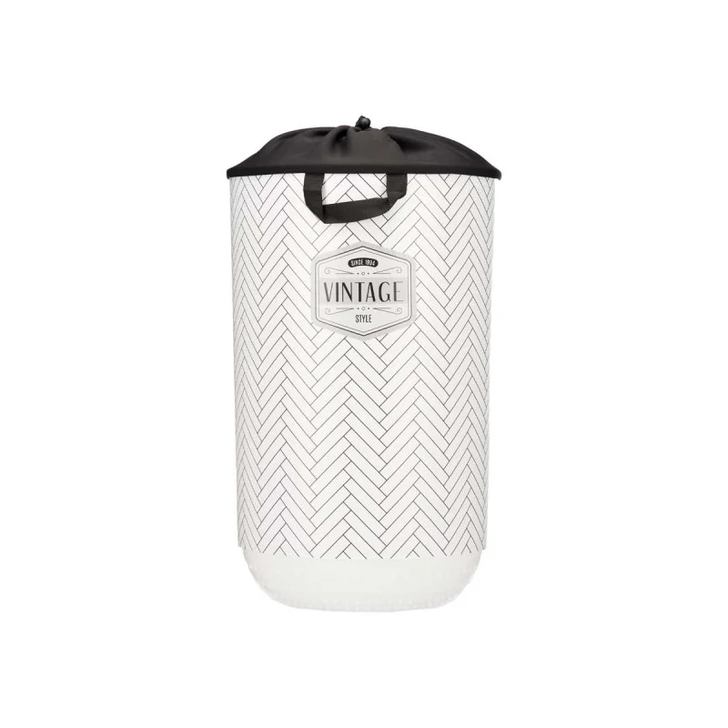 Кош за пране Kipit, пластмасов, с капак, 40 L, бял