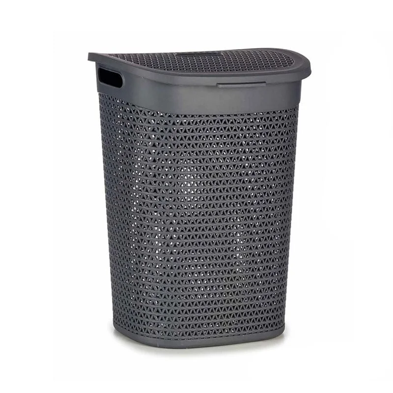 Кош за пране Kipit, с капак, 60 L, антрацит