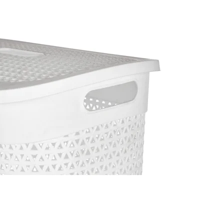 Кош за пране Kipit, с капак, 60 L, бял