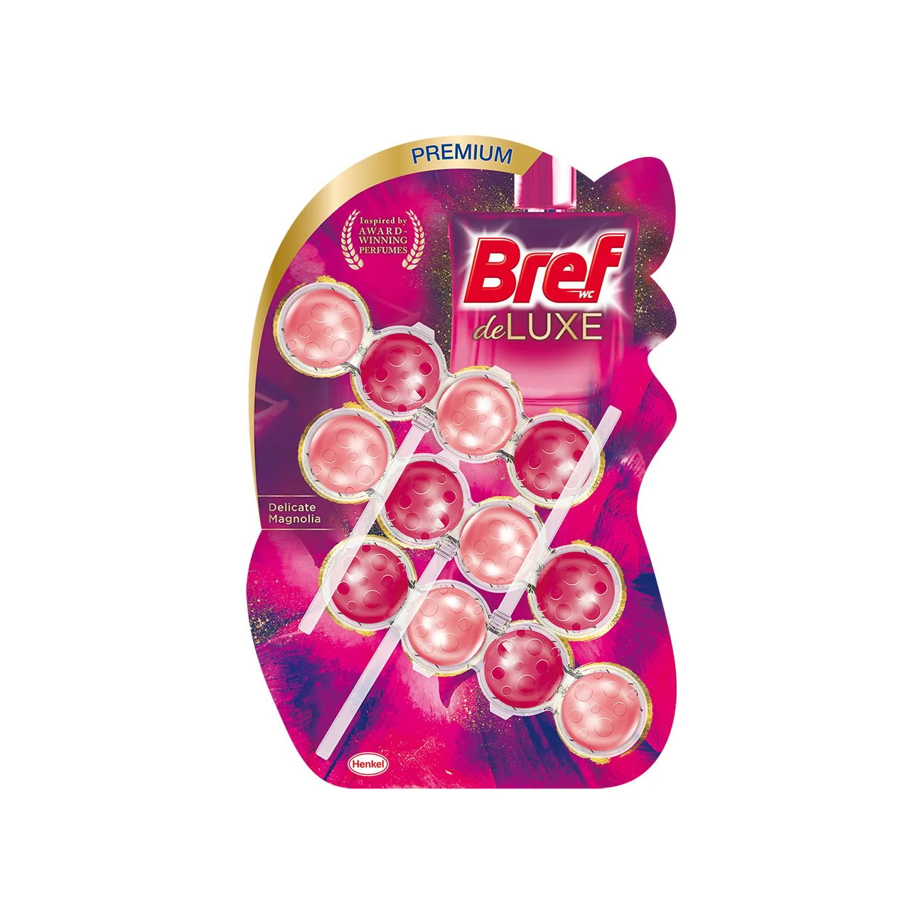 Ароматизатор за тоалетна Bref WC Deluxe, магнолия, 50 g, 3 броя