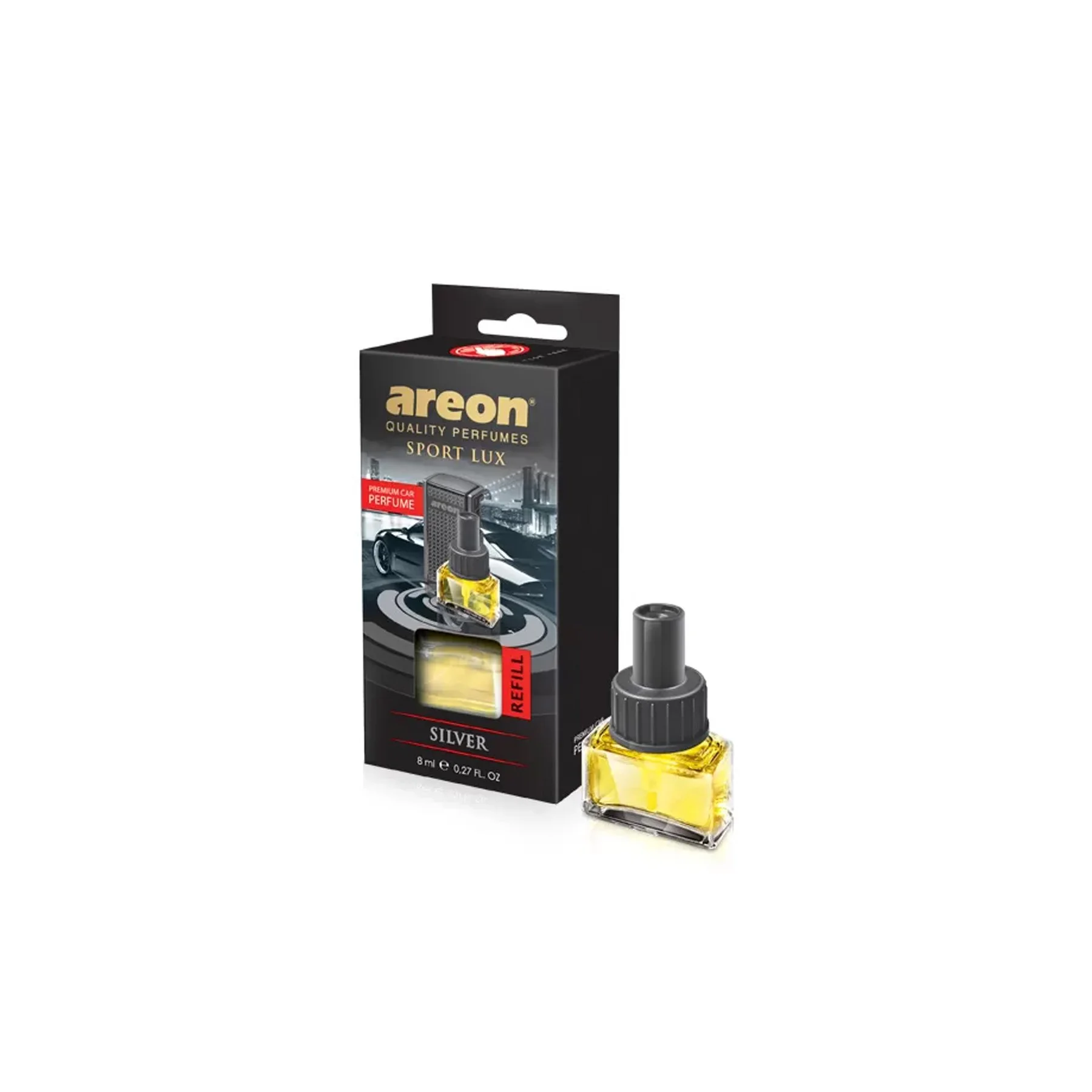 Пълнител за ароматизатор за кола Areon Silver, 8 ml