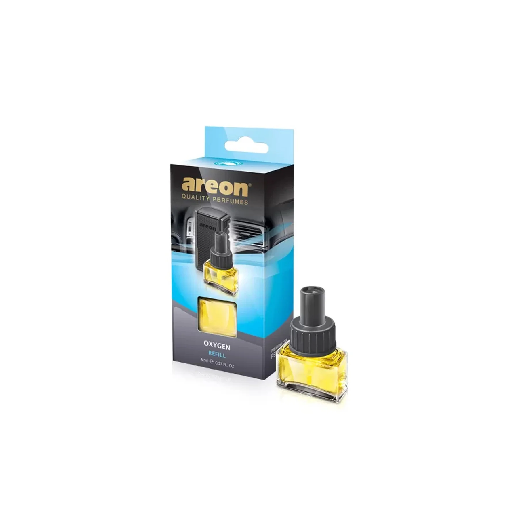 Пълнител за ароматизатор за кола Areon Oxygen, цветен, 8 ml
