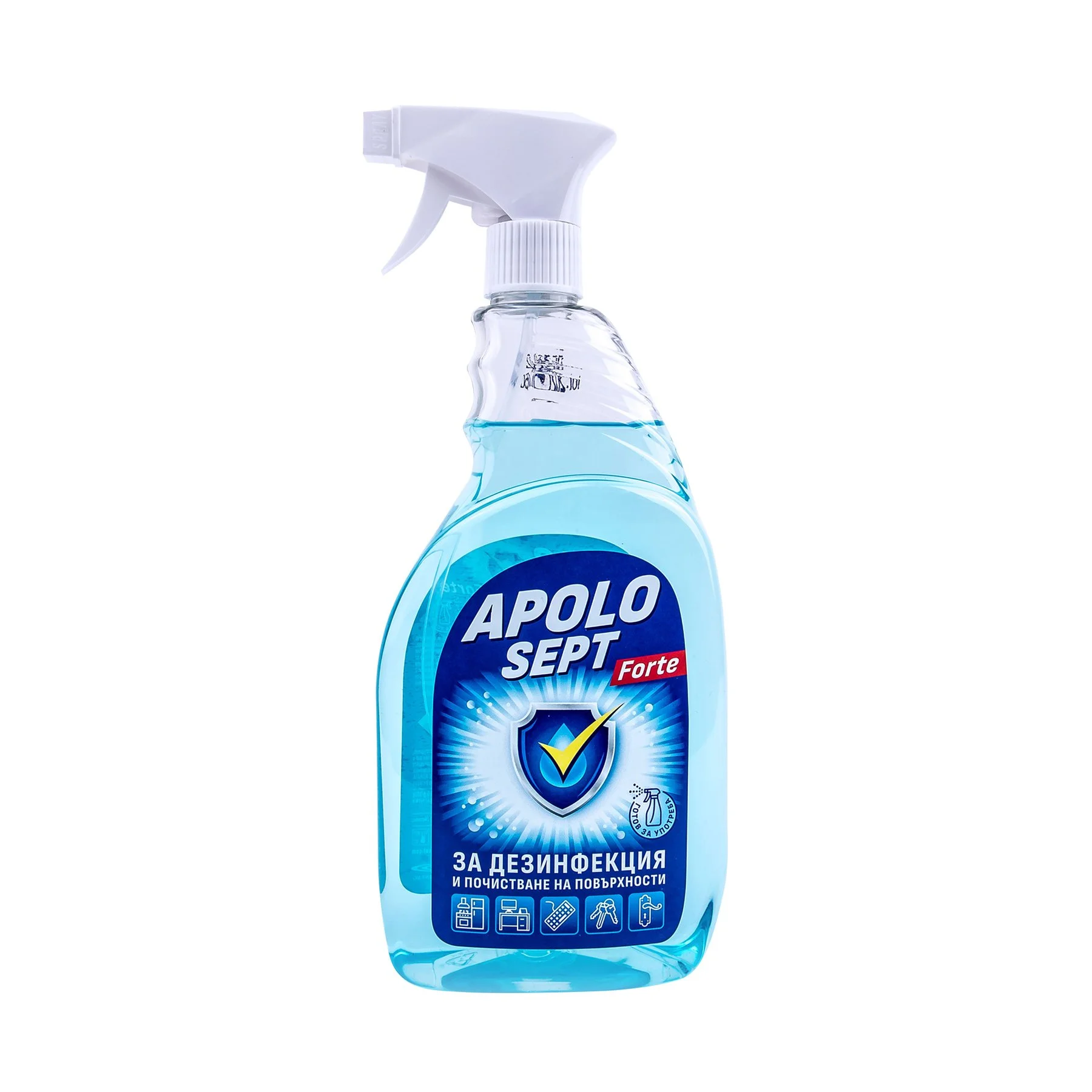 Дезинфектант Apolo Sept Forte, с помпа, за повърхности, 750 ml