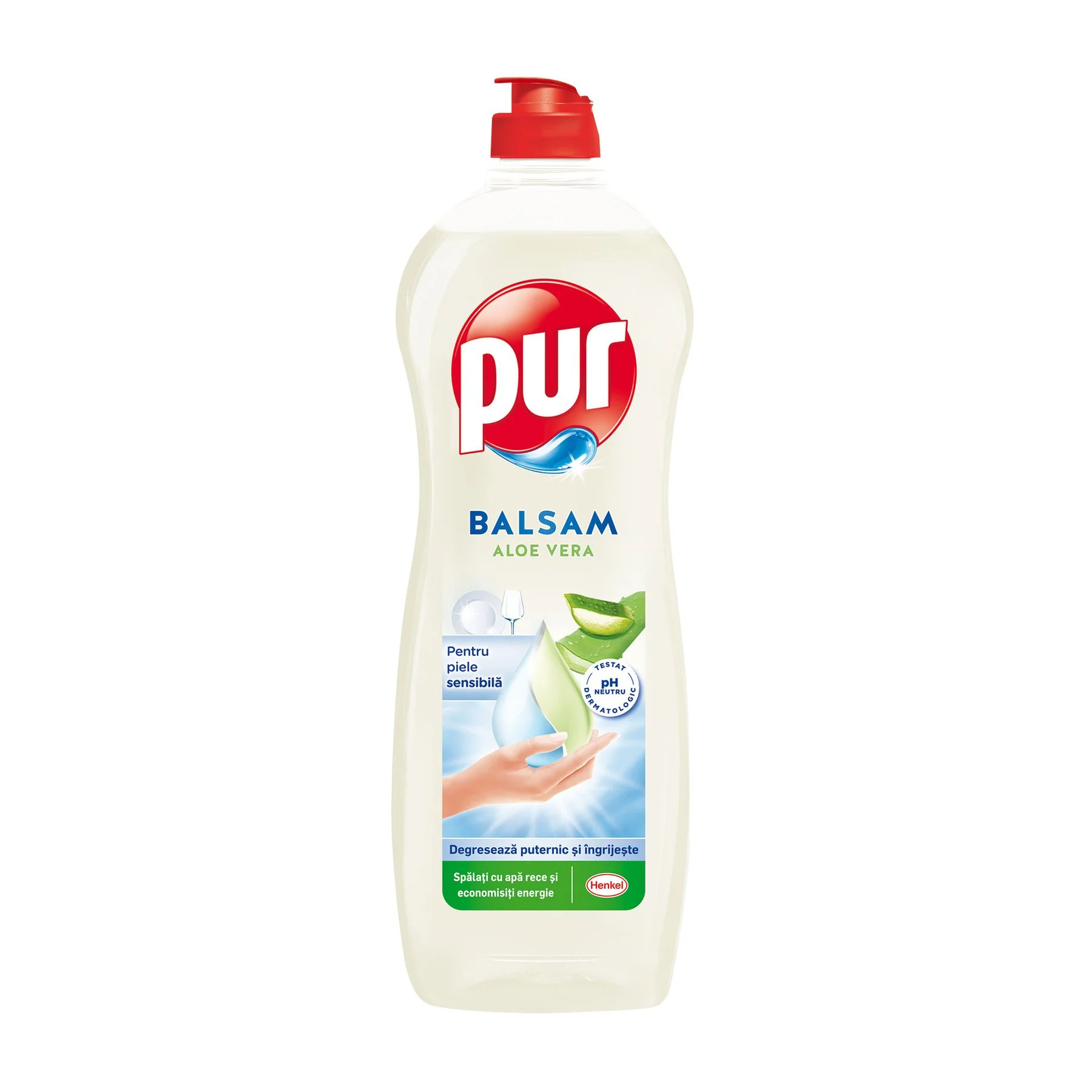 Препарат за миене на съдове Pur Duo Power, алое вера, 750 ml