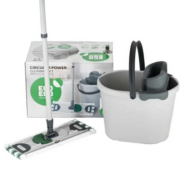 Комплект за почистване на под York Eco Ego Circular, включващ кофа с изстисквач и кофа, 13 L, 35.6 х 28.2 х 26 cm
