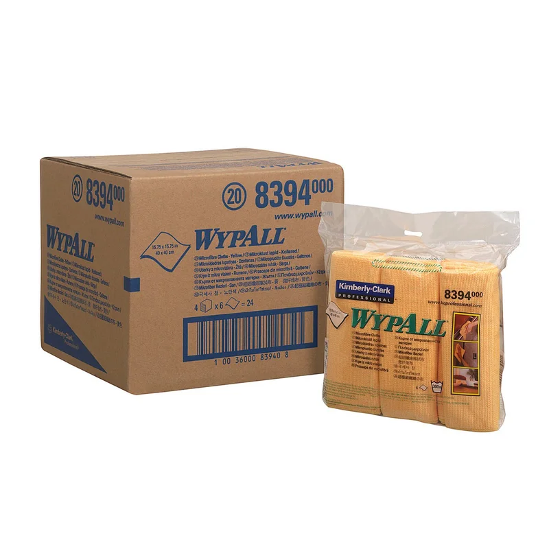 Микрофибърна кърпа Kimberly-Clark WypAll 8394, 40 х 40 cm, жълта, 6 броя