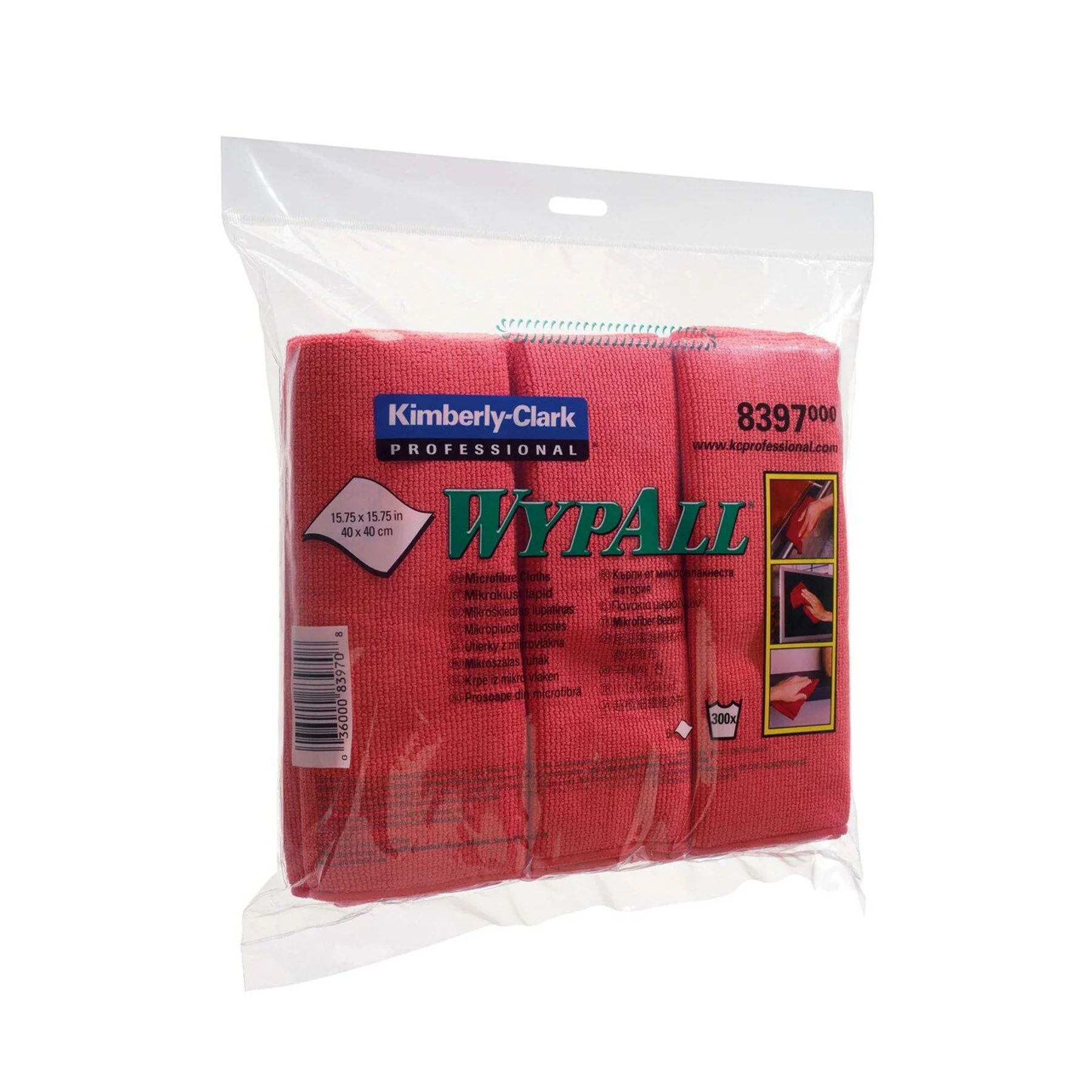 Микрофибърна кърпа Kimberly-Clark WypAll 8397, 40 х 40 cm, червена, 6 броя