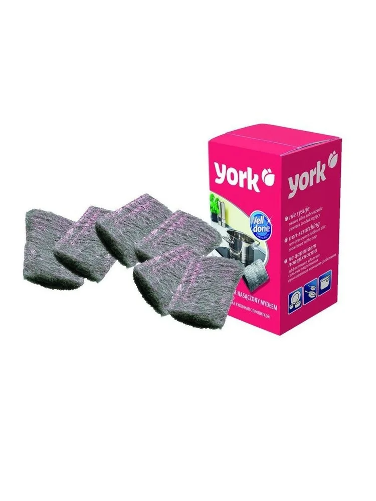 Домакинска тел за съдове York, със сапун, 6 броя