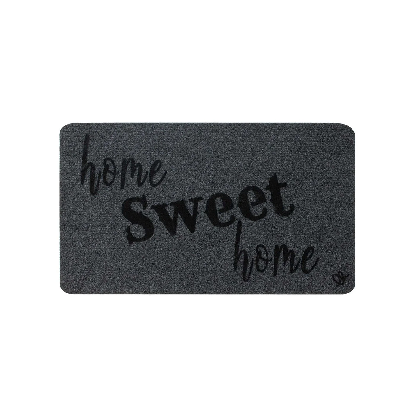 Изтривалка Olivo Zeus - Home Sweet Home, 100% полиестер, 40 х 70 cm, сива