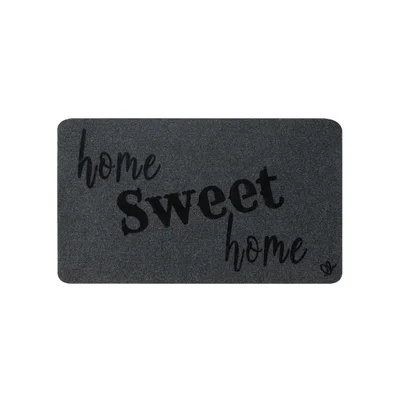 Изтривалка Olivo Zeus - Home Sweet Home, 100% полиестер, 40 х 70 cm, сива