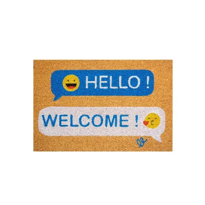 Изтривалка Olivo Cocco Joy - Hello/Welcome, кокосова, 40 х 60 cm