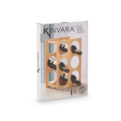 Поставка за бутилки Kinvara, бамбук, за 6 бутилки