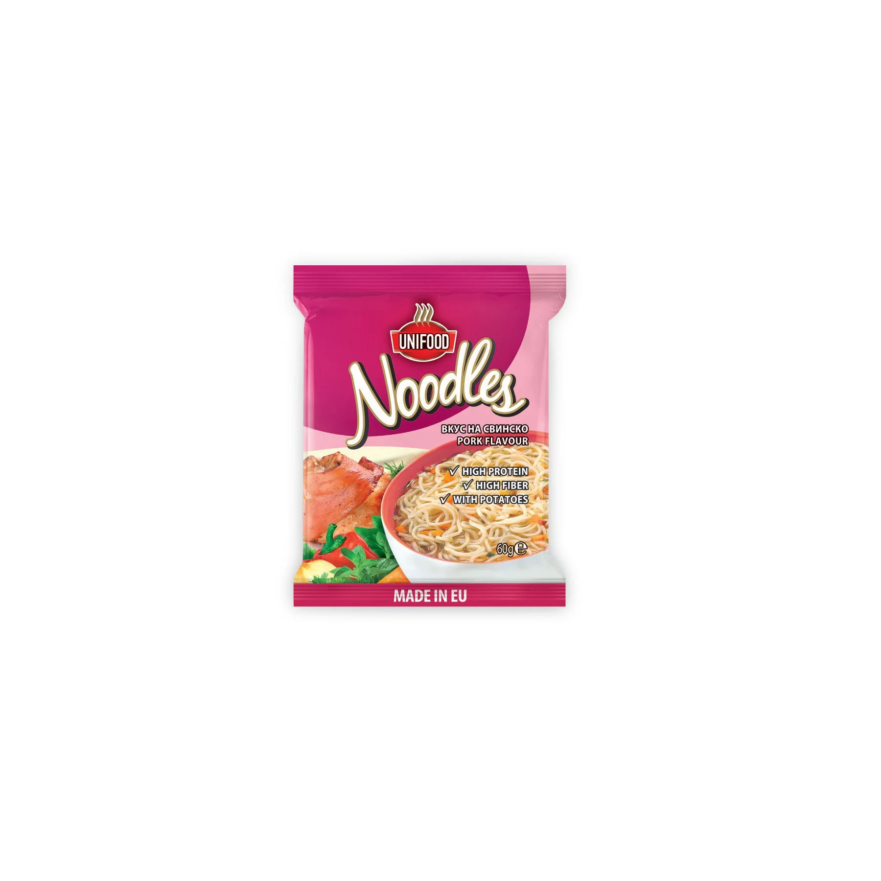 Uni Food Спагети Noodles, инстантни, със свинско, 60 g
