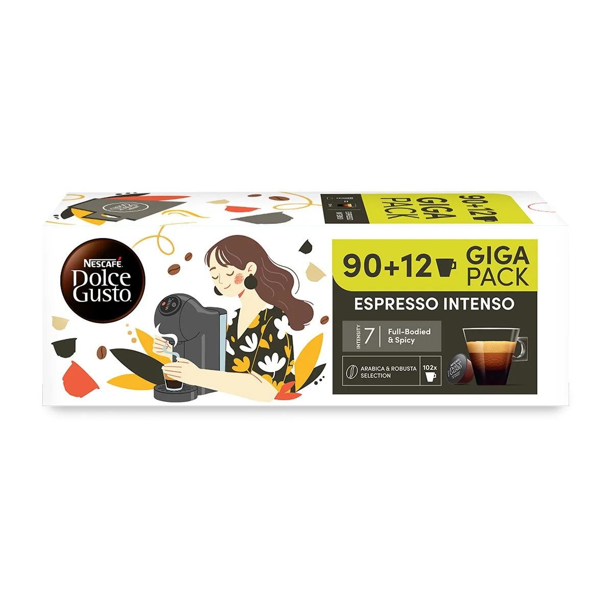 Nescafe Dolce Gusto Кафе капсула Espresso Intenso, Giga pack, 102 броя