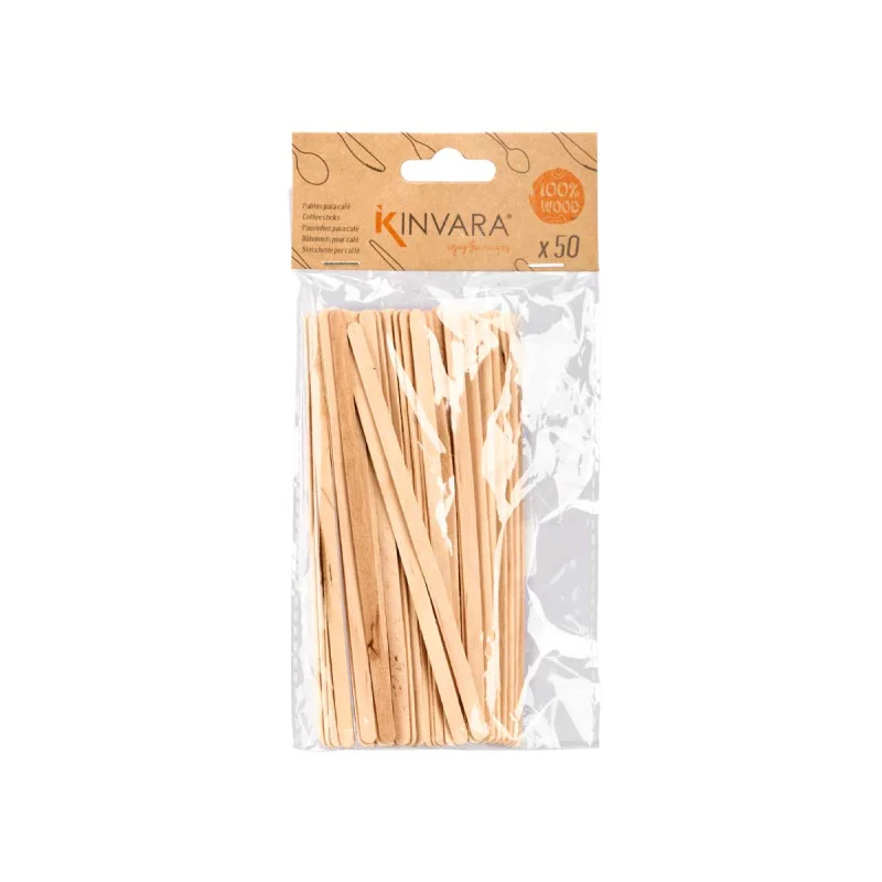 Бъркалки за кафе Kinvara, дървени, 50 броя