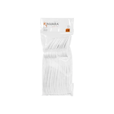 Вилици Kinvara, пластмасови, прозрачни, 18 броя