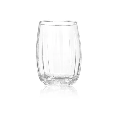 Чаша Vivalto, стъклена, релефни линии, 380 ml