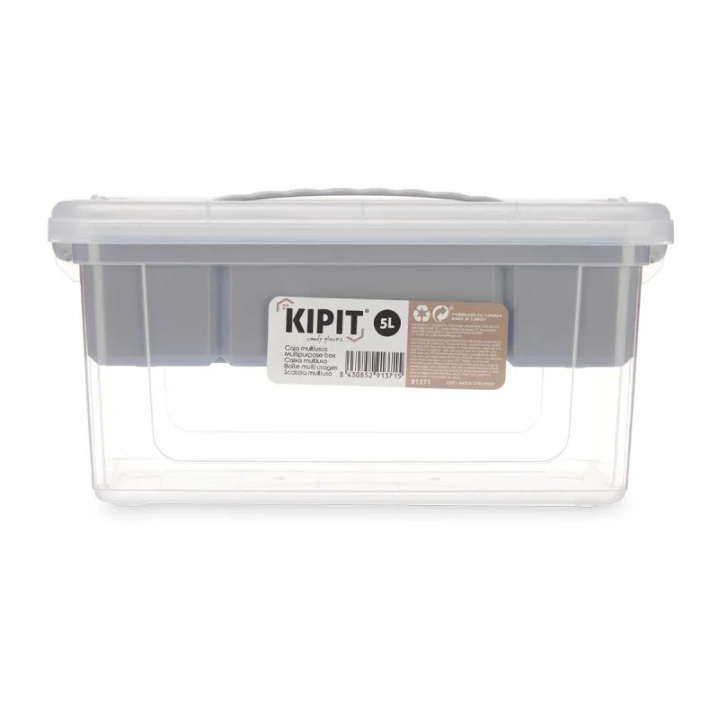 Кутия с капак и органайзер Kipit, 5 L, сив