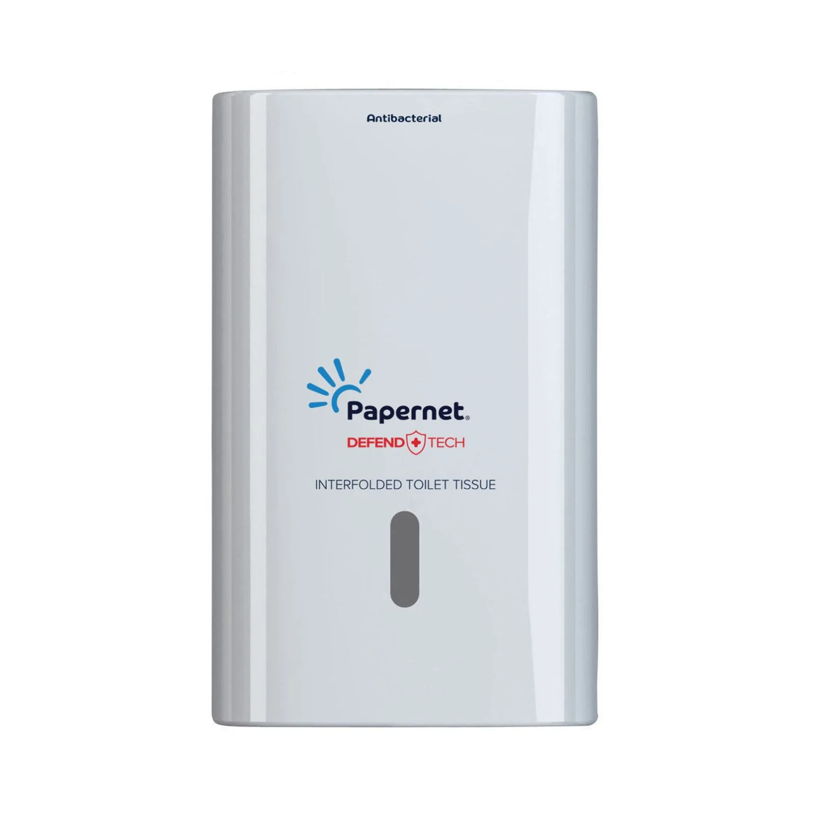 Диспенсър за тоалетна хартия Papernet, на пачка, бял, 2.5 пачки, 16.5 х 13.5 х 26.5 cm
