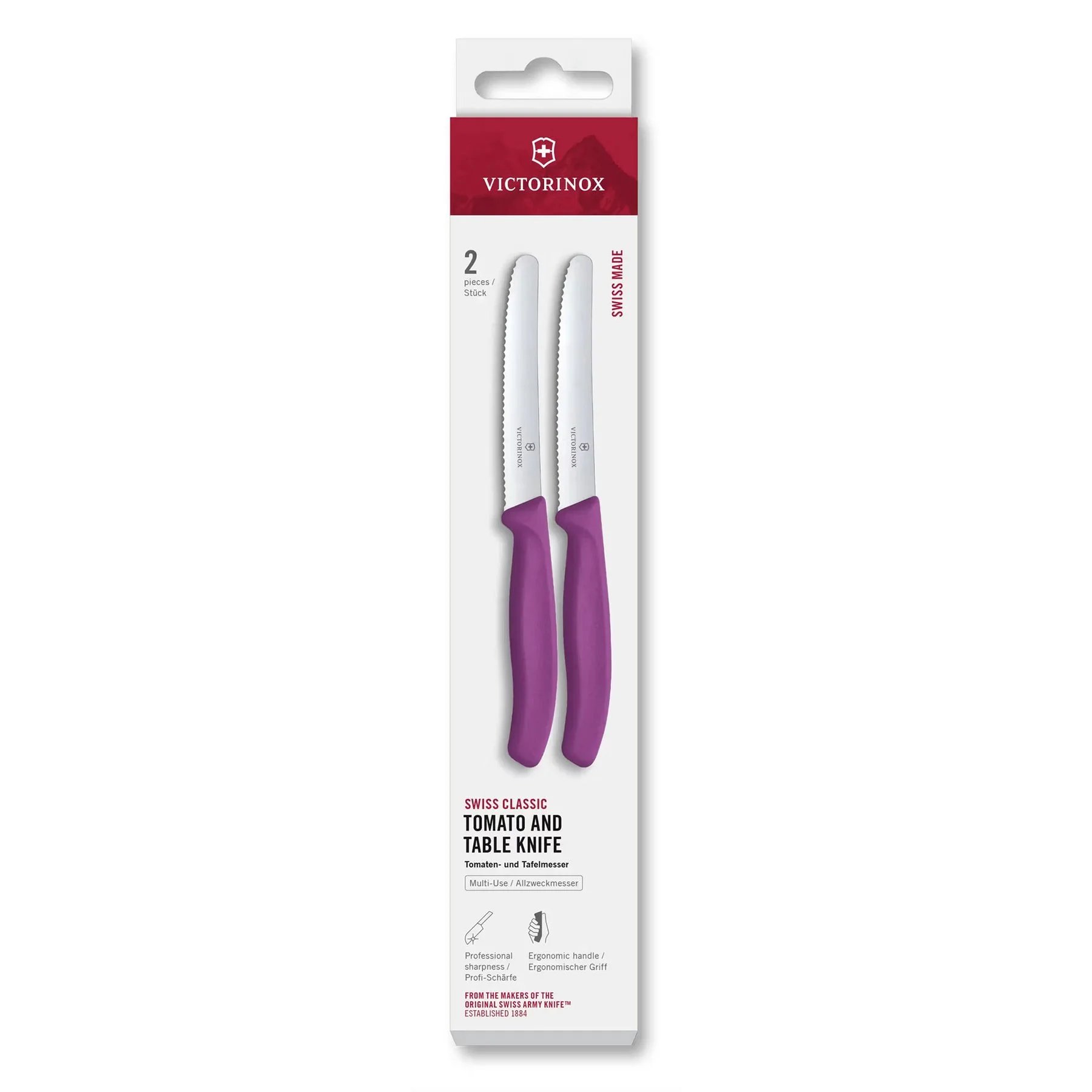 Victorinox Комплект кухненски ножове, за домати, 11 cm, 2 броя, лилави