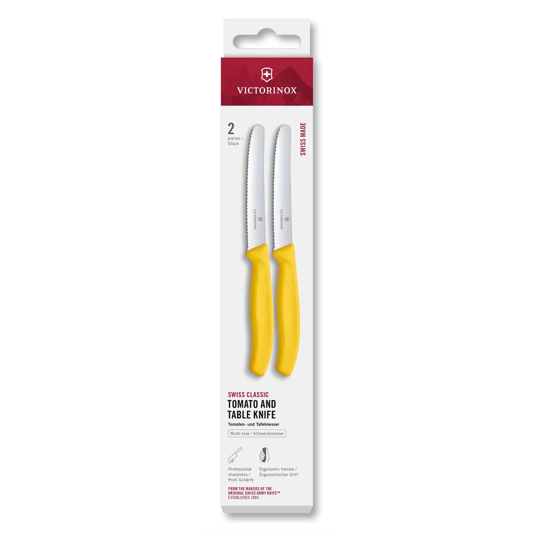 Victorinox Комплект кухненски ножове, за домати, 11 cm, 2 броя, жълти