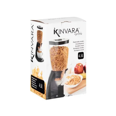 Диспенсър за зърнени храни Kinvara, пластмасов, 4.5 L, сив