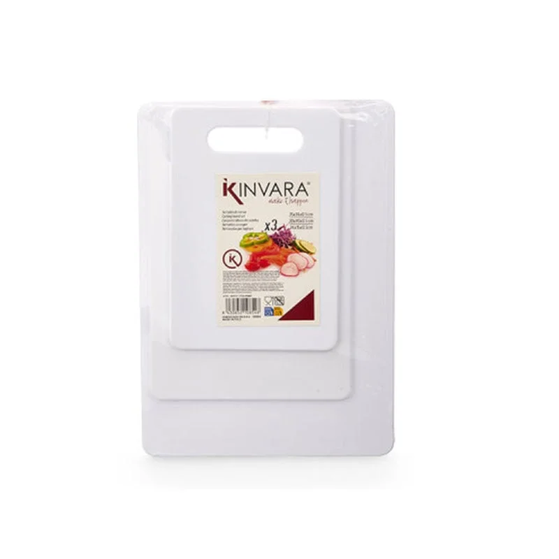 Дъска за рязане Kinvara, бяла, 3 броя