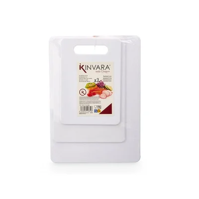 Дъска за рязане Kinvara, бяла, 3 броя