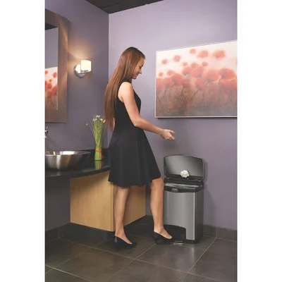 Кош Rubbermaid Slim Jim Front, метален, 30 L, черен, 42.75 x 32.59 x 55.52 cm