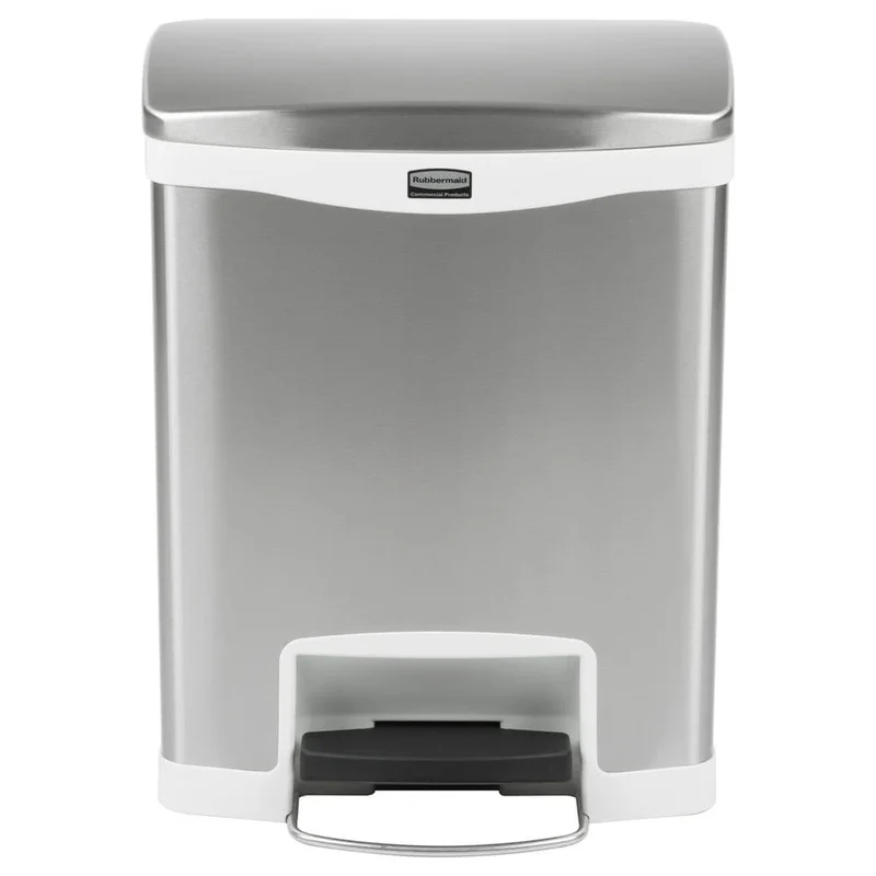 Кош Rubbermaid Slim Jim Front, метален, 30 L, бял, 42.75 x 32.59 x 55.52 cm