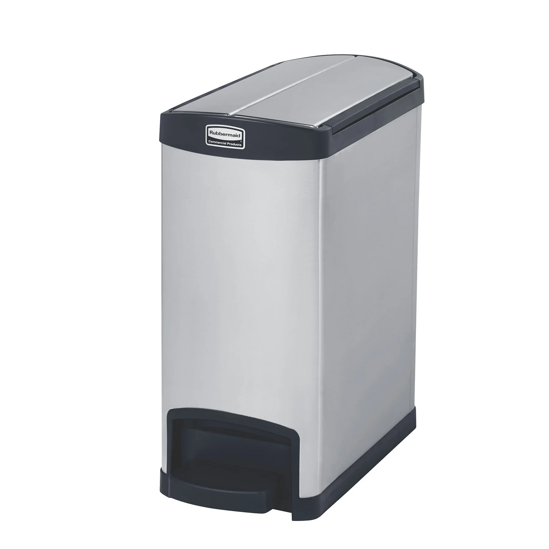 Кош Rubbermaid Slim Jim End, метален, 30 L, черен, 54.94 x 25.65 x 58.78 cm