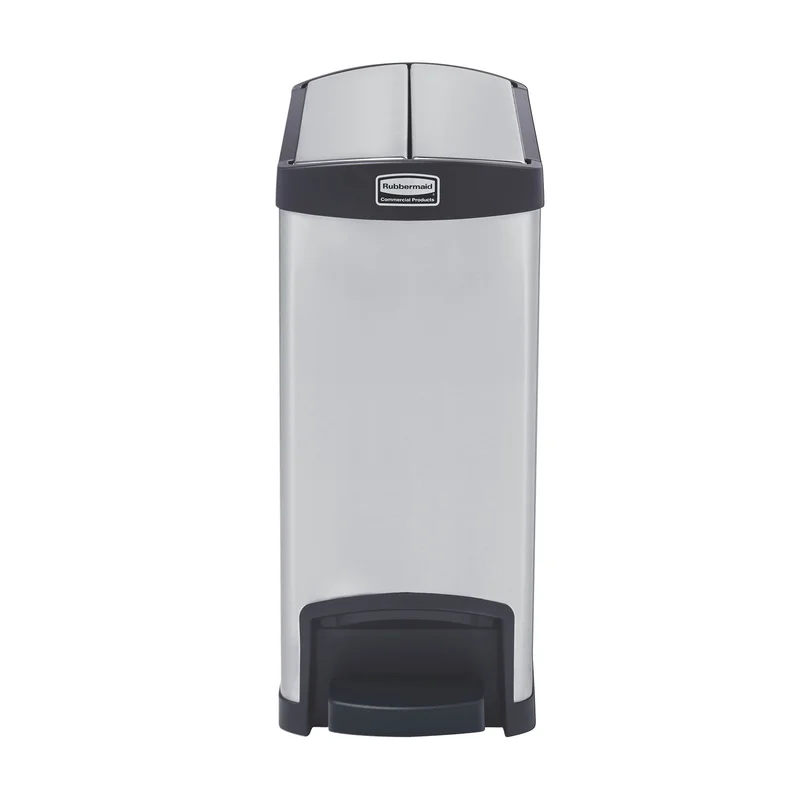 Кош Rubbermaid Slim Jim End, метален, 30 L, черен, 54.94 x 25.65 x 58.78 cm