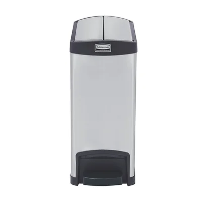 Кош Rubbermaid Slim Jim End, метален, 30 L, черен, 54.94 x 25.65 x 58.78 cm