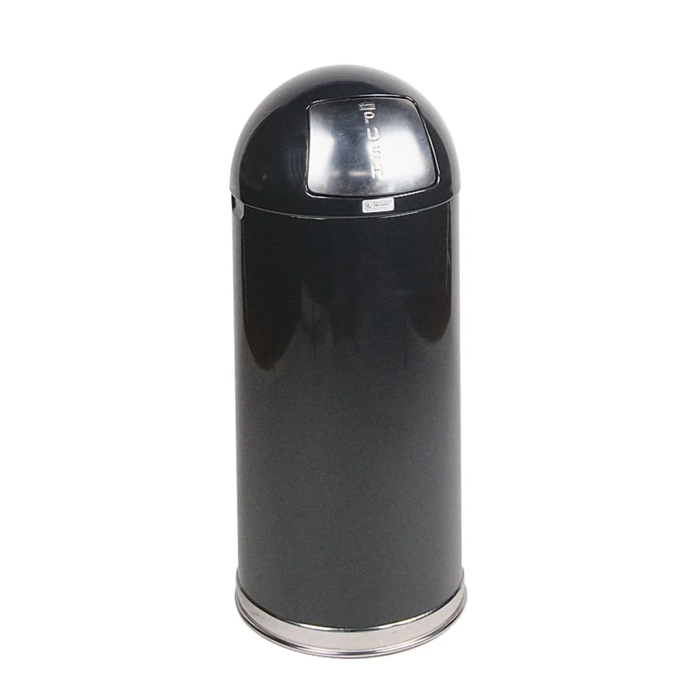 Кош Rubbermaid Easypush, метален, 56 L, черен