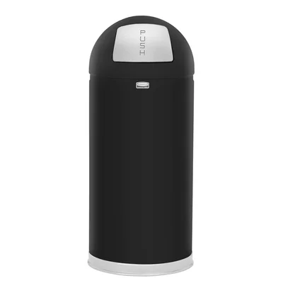 Кош Rubbermaid Easypush, метален, 56 L, черен