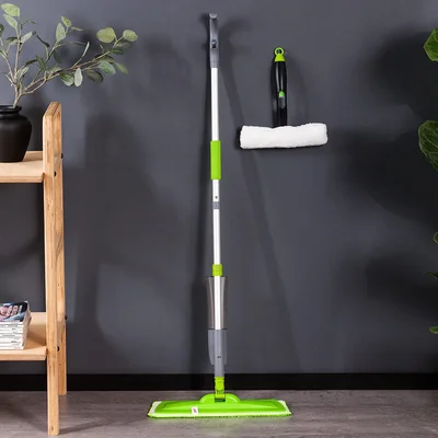 Комплект за почистване York Spray & Collect, включващ спрей моп, стъклочистачка, къса и дълга дръжка
