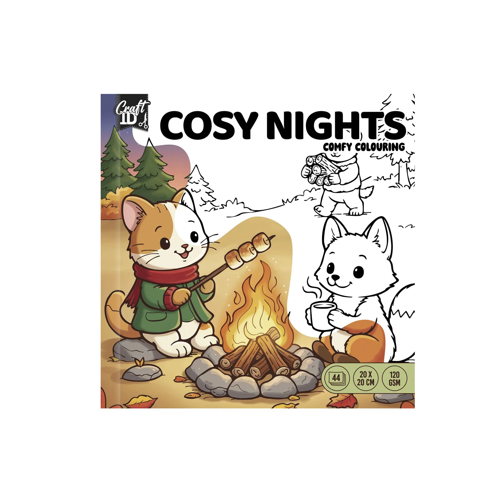 Craft ID Книжка за оцветяване Comfy Coloring, Есен - Уютни вечери