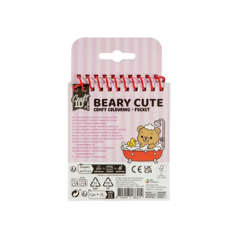 Craft ID Книжка за оцветяване Comfy Coloring - Beary Cute, мини