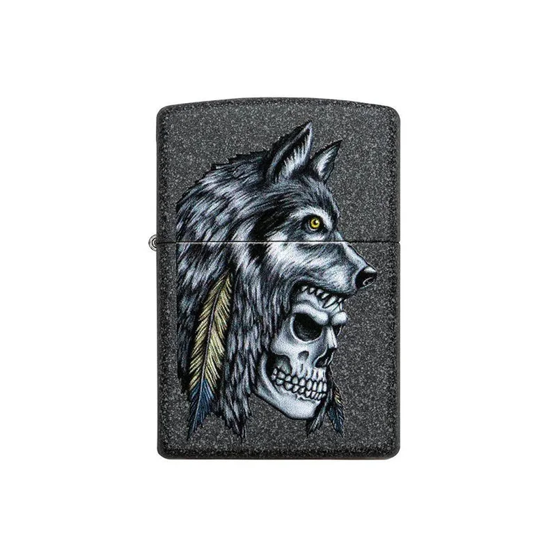 Zippo Запалка 29863 - Wolf Skull Feather Design
