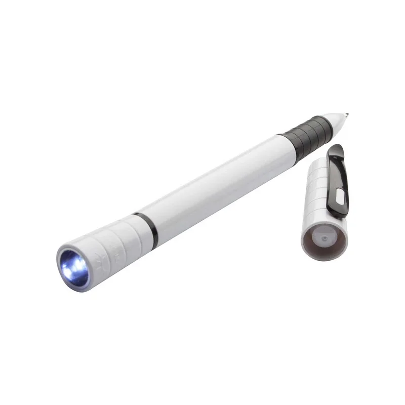 Cool Химикалка Pendox, с LED фенерче, 14 х 142 mm, бяла