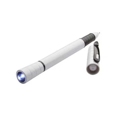Cool Химикалка Pendox, с LED фенерче, 14 х 142 mm, бяла