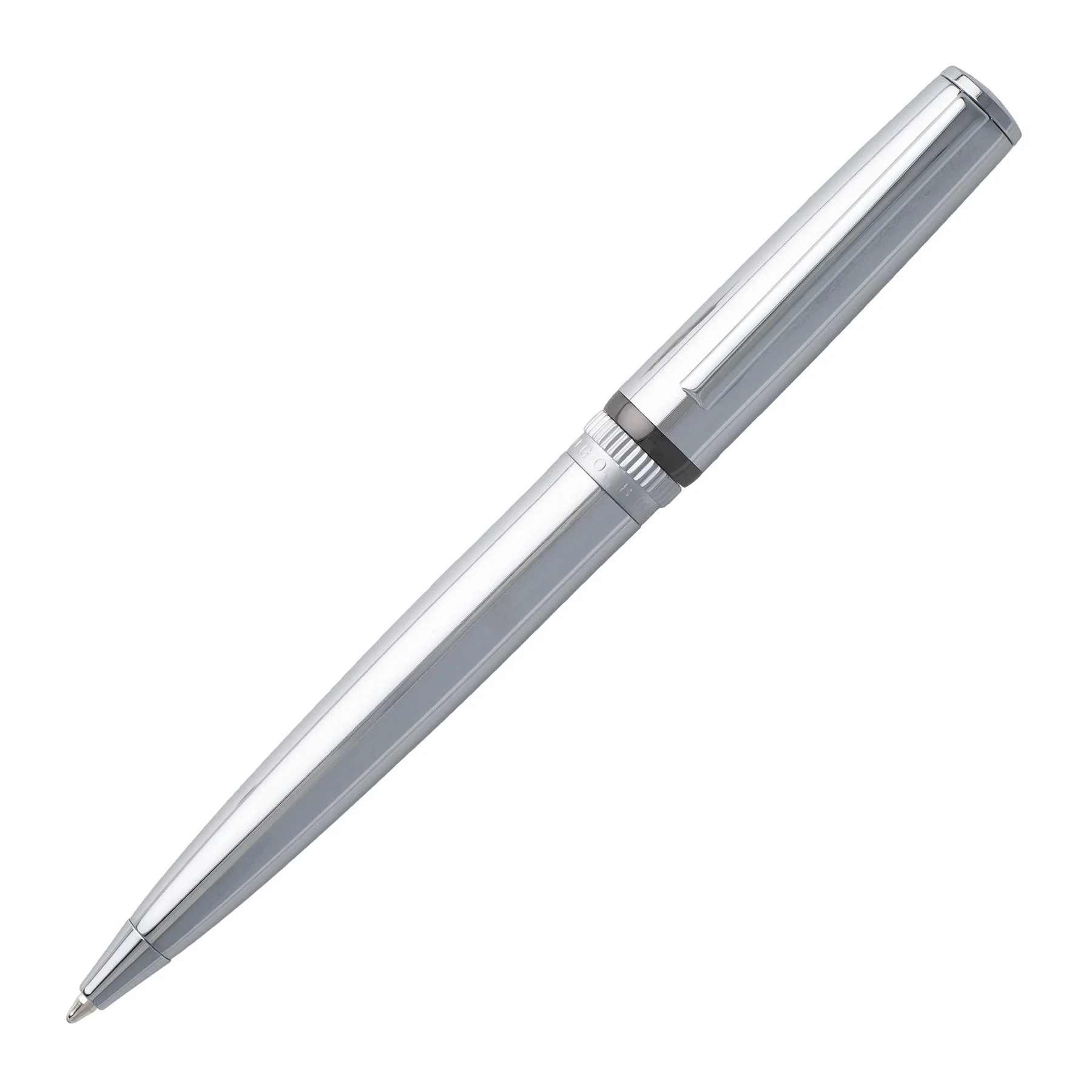 Hugo Boss Химикалка Gear Metal, в кутия, сребриста