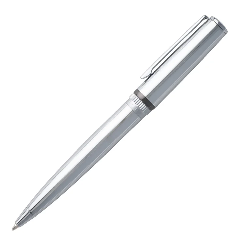 Hugo Boss Химикалка Gear Metal, в кутия, сребриста