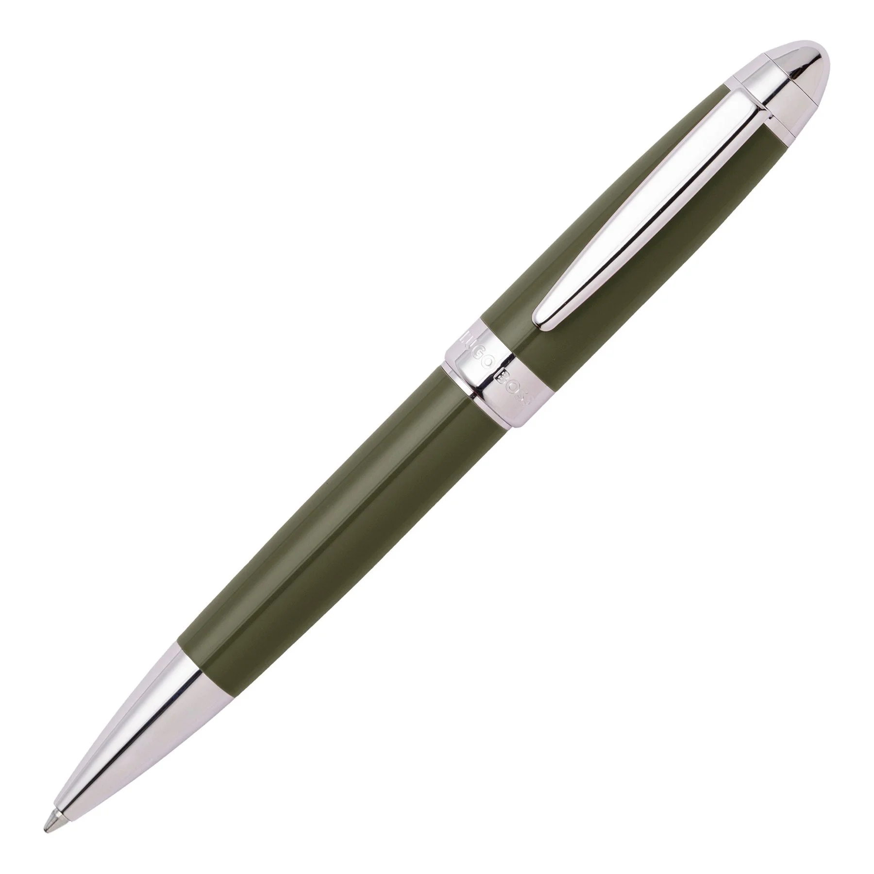 Hugo Boss Химикалка Icon, в кутия, хром, цвят каки