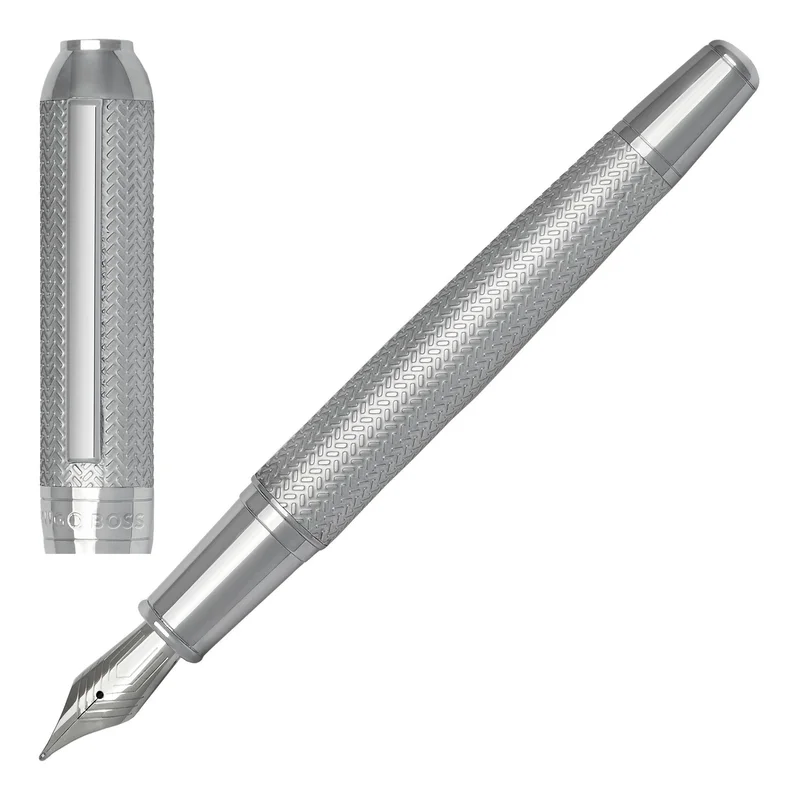 Hugo Boss Химикалка Essential Metal, в кутия, хром