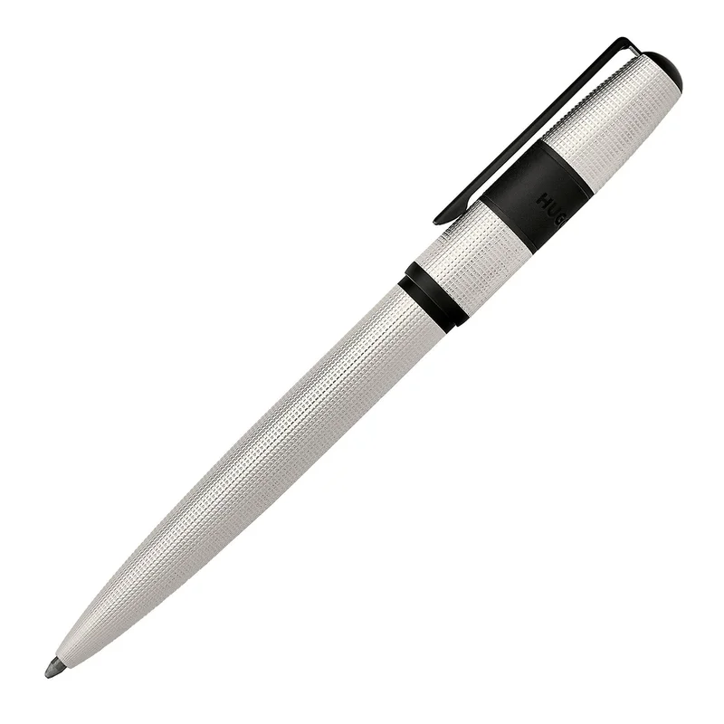Hugo Boss Химикалка Grid Pearl, в кутия, бяло-черна