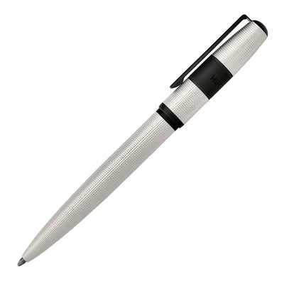 Hugo Boss Химикалка Grid Pearl, в кутия, бяло-черна